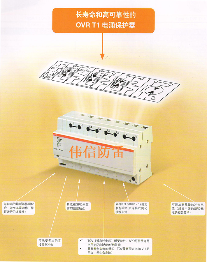 ABB防雷器OVR T1 1N 25-255產(chǎn)品特點